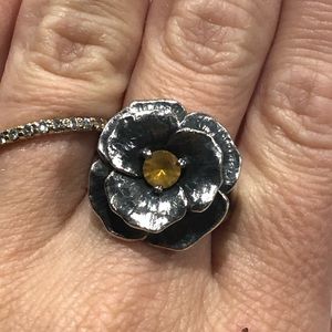 James Avery Citrine Flower Ring - Retired